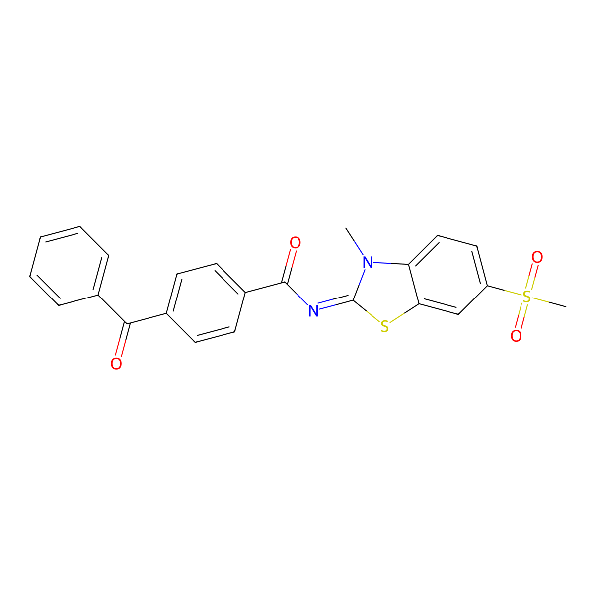 4-benzoyl-N-(3-methyl-6-methylsulfonyl-1,3-benzothiazol-2-ylidene)benzamide molecular structure, CAS 683237-61-8