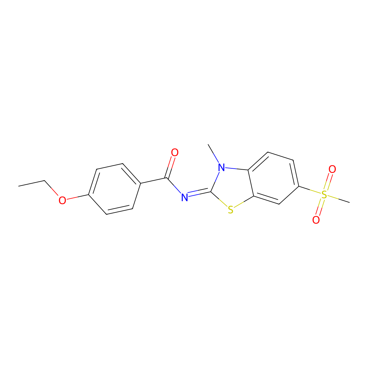(Z)-4-ethoxy-N-(3-methyl-6-(methylsulfonyl)benzo[d]thiazol-2(3H)-ylidene)benzamide molecular structure, CAS 683237-67-4