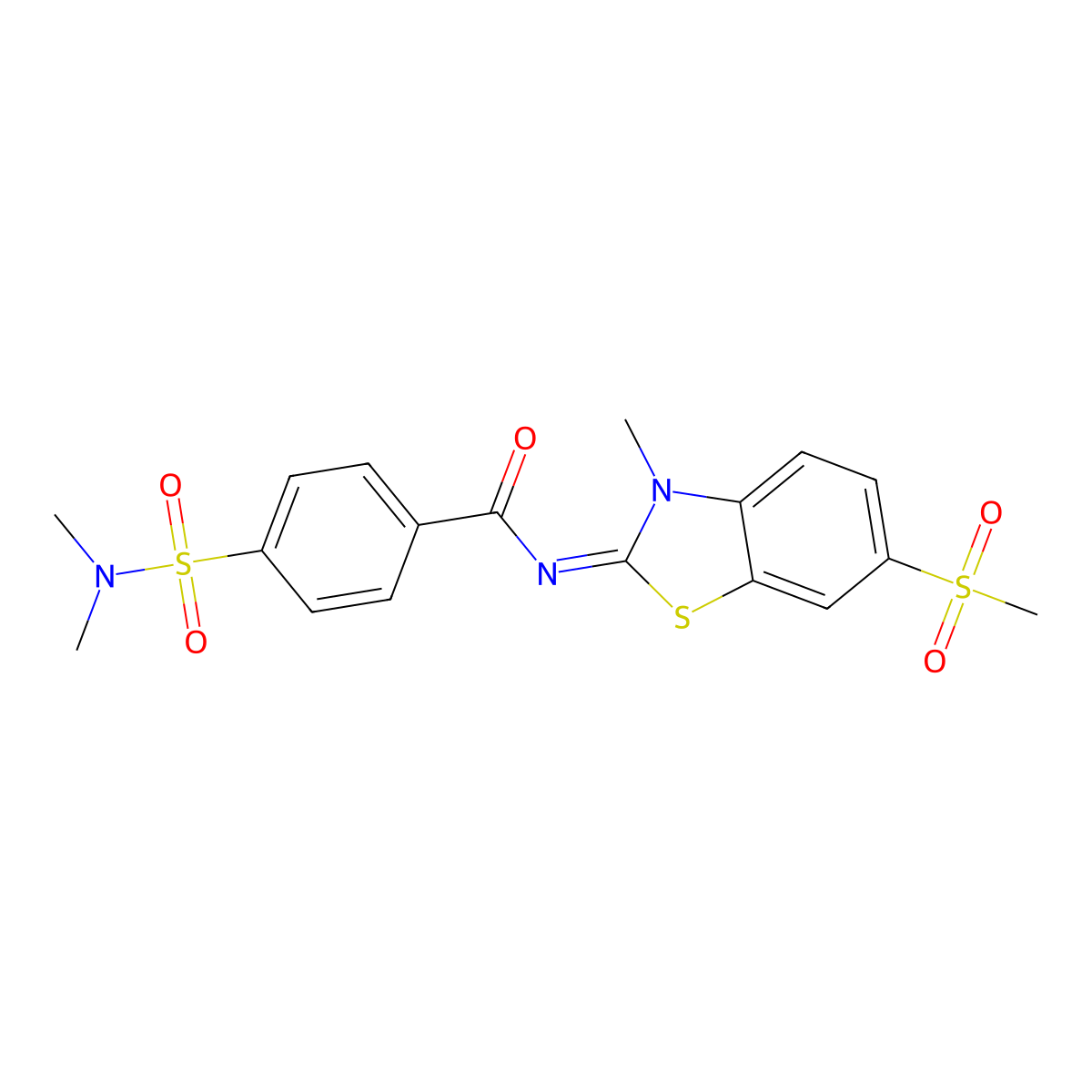 (Z)-4-(N,N-dimethylsulfamoyl)-N-(3-methyl-6-(methylsulfonyl)benzo[d]thiazol-2(3H)-ylidene)benzamide molecular structure, CAS 683237-71-0