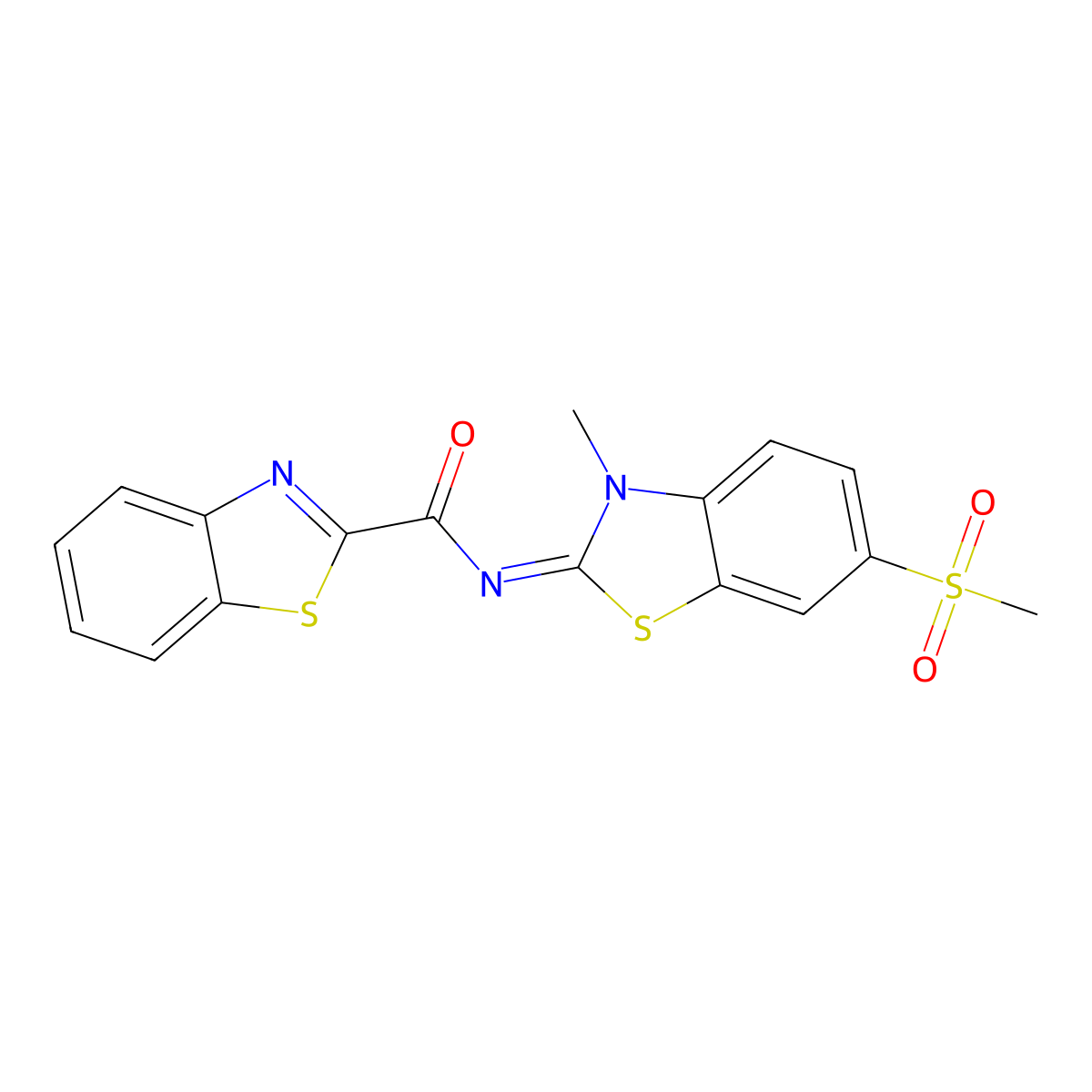 (Z)-N-(3-methyl-6-(methylsulfonyl)benzo[d]thiazol-2(3H)-ylidene)benzo[d]thiazole-2-carboxamide molecular structure, CAS 683237-84-5