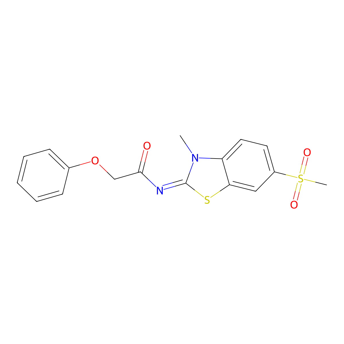 (Z)-N-(3-methyl-6-(methylsulfonyl)benzo[d]thiazol-2(3H)-ylidene)-2-phenoxyacetamide molecular structure, CAS 683237-98-1