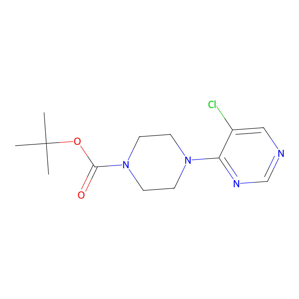 Tert-butyl 4-(5-chloropyrimidin-4-yl)piperazine-1-carboxylate molecular structure, CAS 683240-94-0