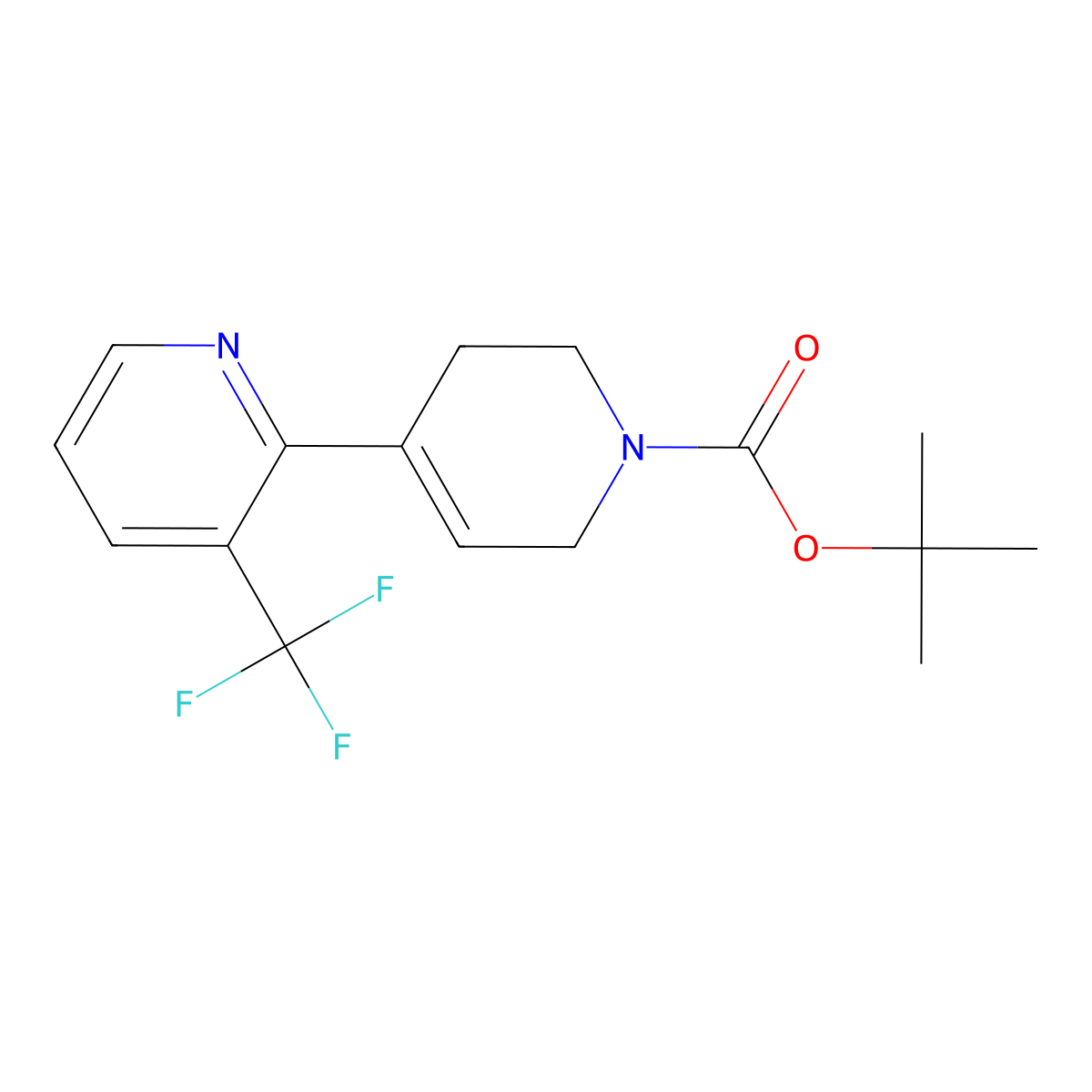tert-Butyl 4-(3-(trifluoromethyl)pyridin-2-yl)-5,6-dihydropyridine-1(2H)-carboxylate molecular structure, CAS 683242-50-4