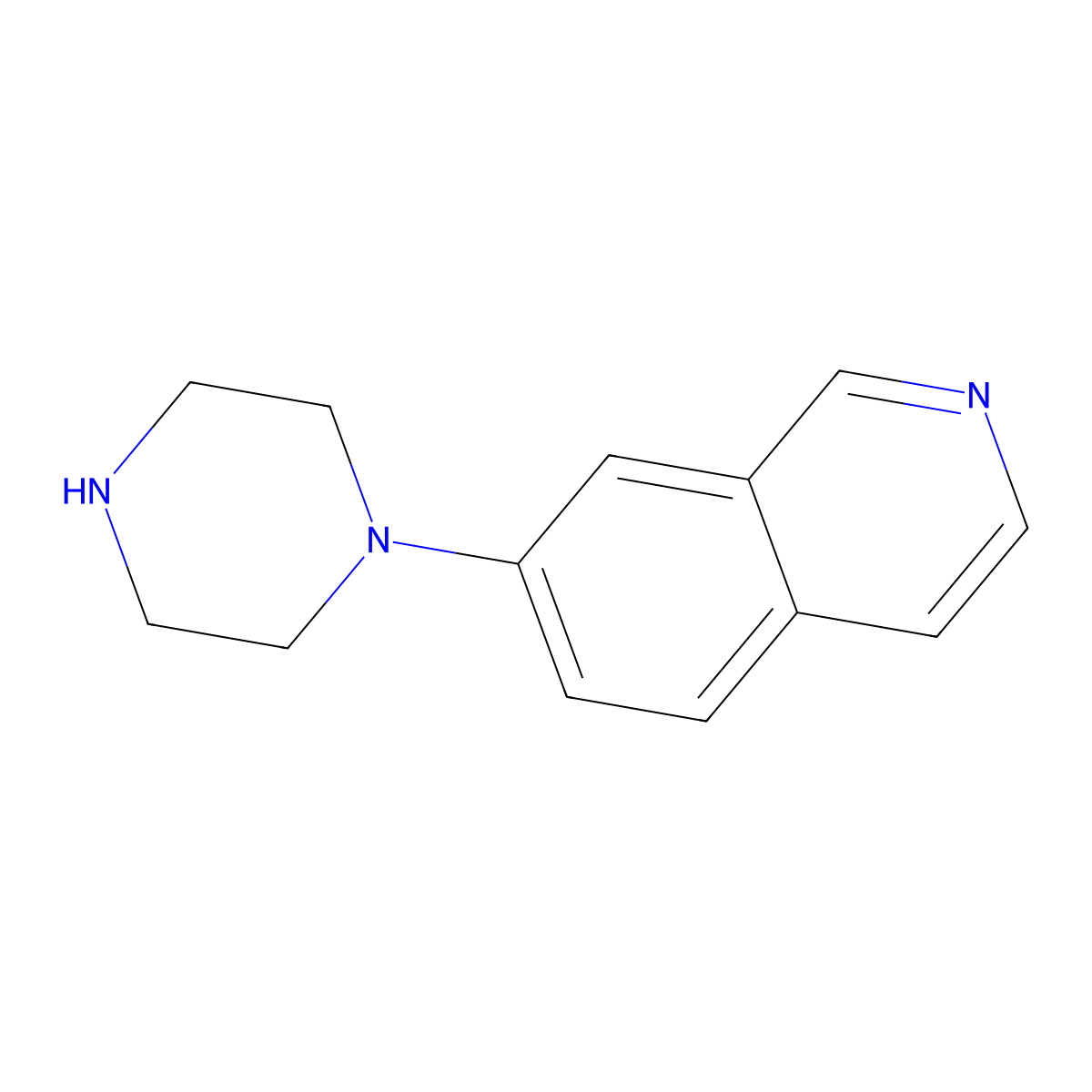 7-Piperazin-1-ylisoquinoline molecular structure, CAS 683243-32-5