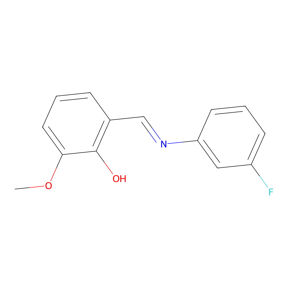 2-{(E)-[(3-fluorophenyl)imino]methyl}-6-methoxyphenol molecular structure, CAS 683248-41-1