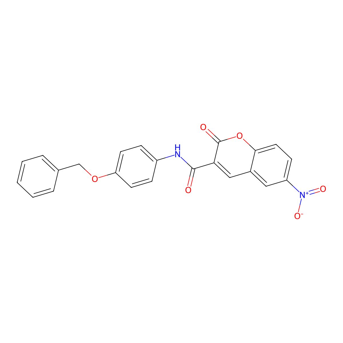 N-(4-(benzyloxy)phenyl)-6-nitro-2-oxo-2H-chromene-3-carboxamide molecular structure, CAS 683248-62-6