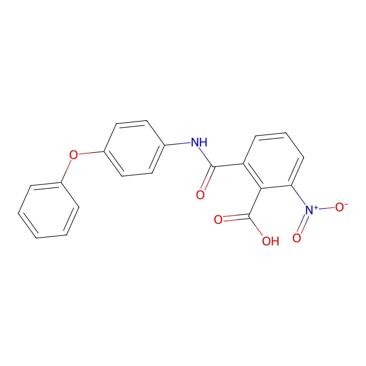2-Nitro-6-[(4-phenoxyphenyl)carbamoyl]benzoic acid molecular structure, CAS 683249-53-8