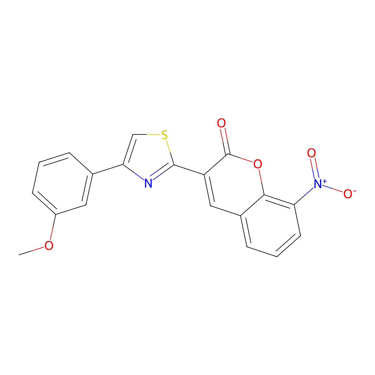 3-(4-(3-methoxyphenyl)thiazol-2-yl)-8-nitro-2H-chromen-2-one molecular structure, CAS 683258-95-9