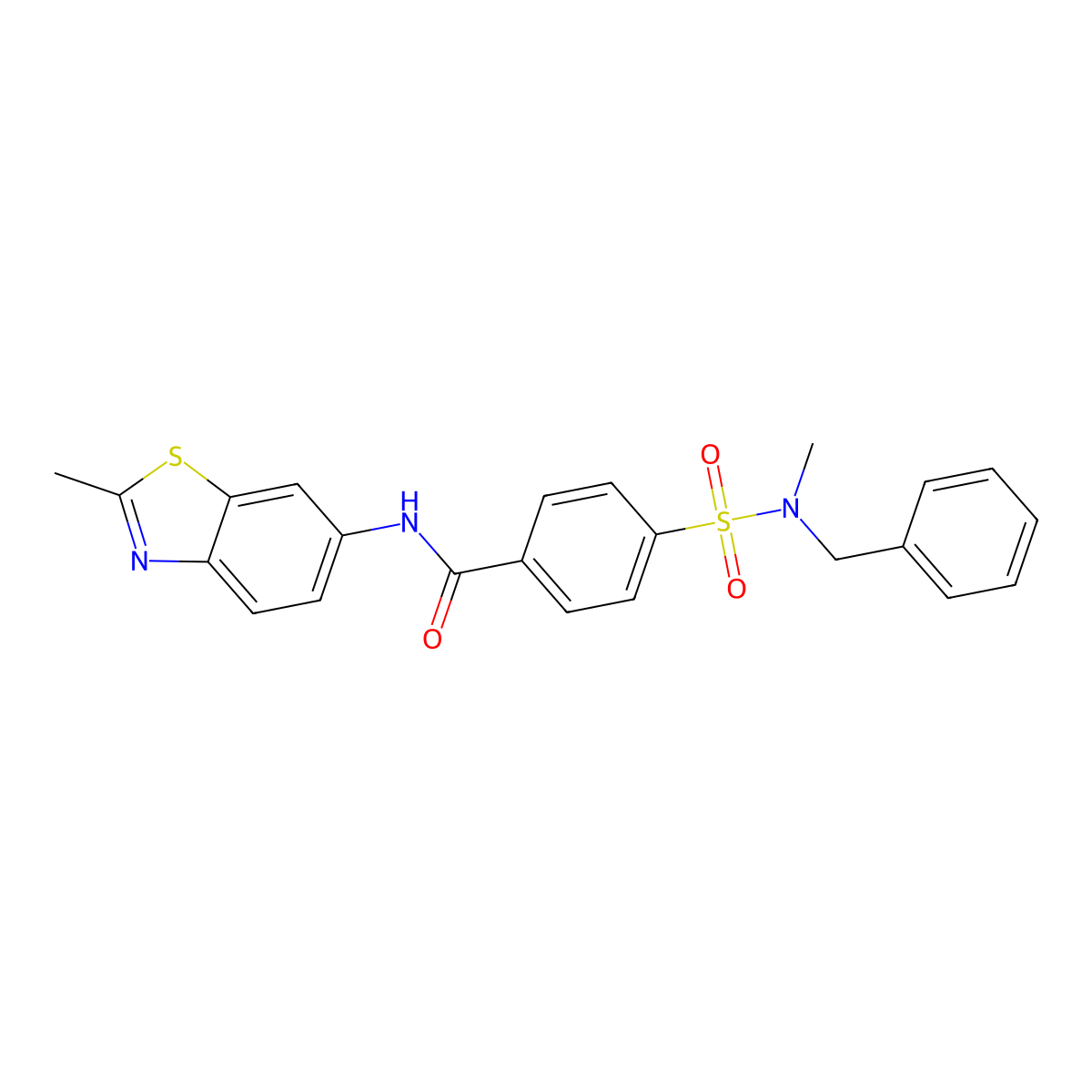 4-[benzyl(methyl)sulfamoyl]-N-(2-methyl-1,3-benzothiazol-6-yl)benzamide molecular structure, CAS 683259-53-2