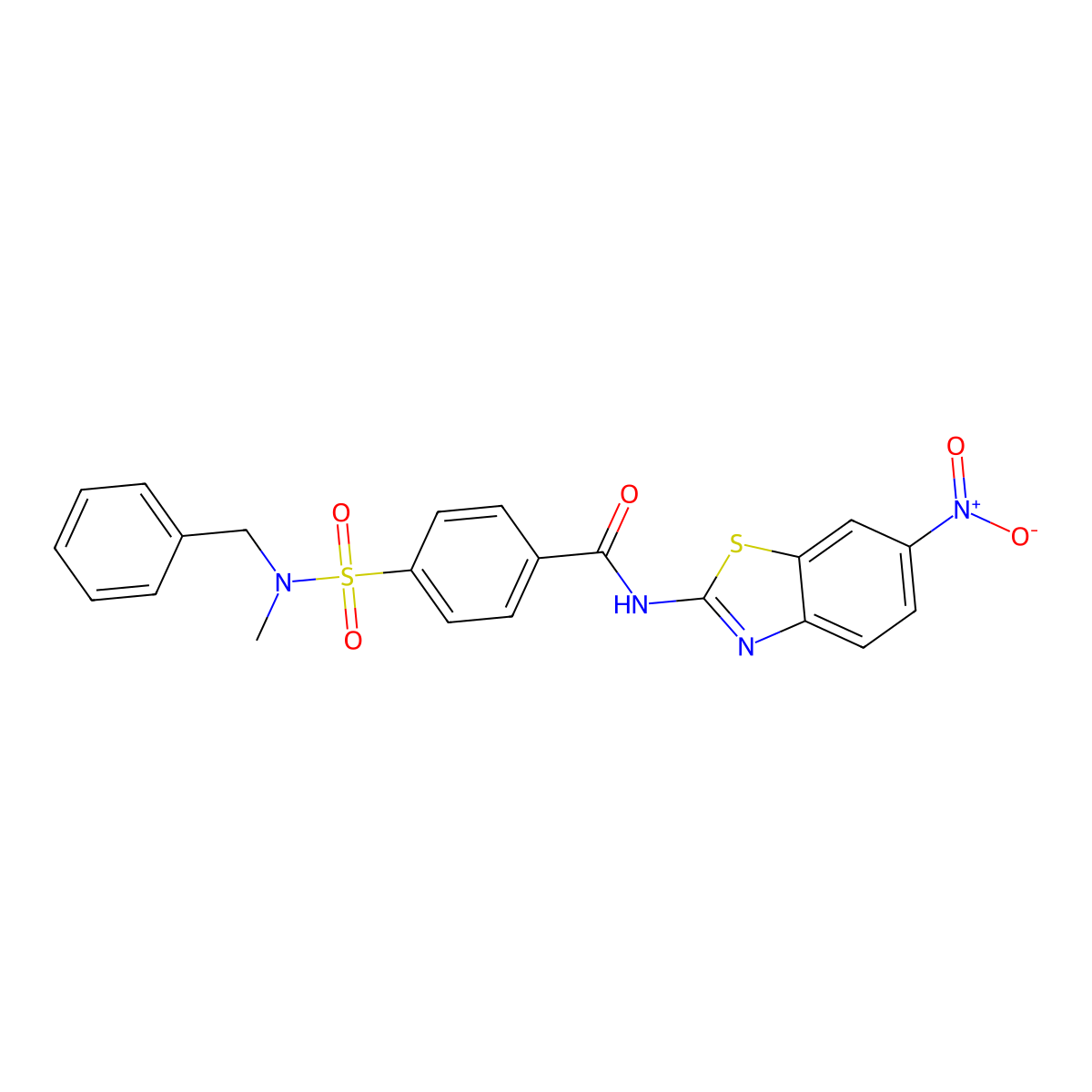 4-[benzyl(methyl)sulfamoyl]-N-(6-nitro-1,3-benzothiazol-2-yl)benzamide molecular structure, CAS 683259-61-2