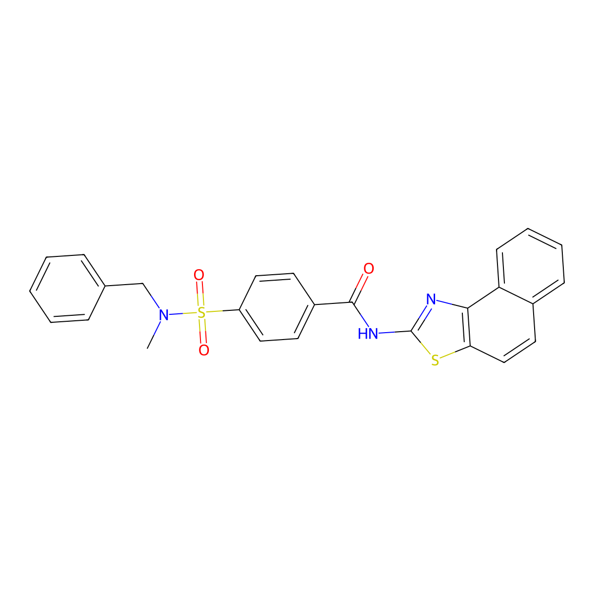 4-(N-benzyl-N-methylsulfamoyl)-N-(naphtho[1,2-d]thiazol-2-yl)benzamide molecular structure, CAS 683259-77-0