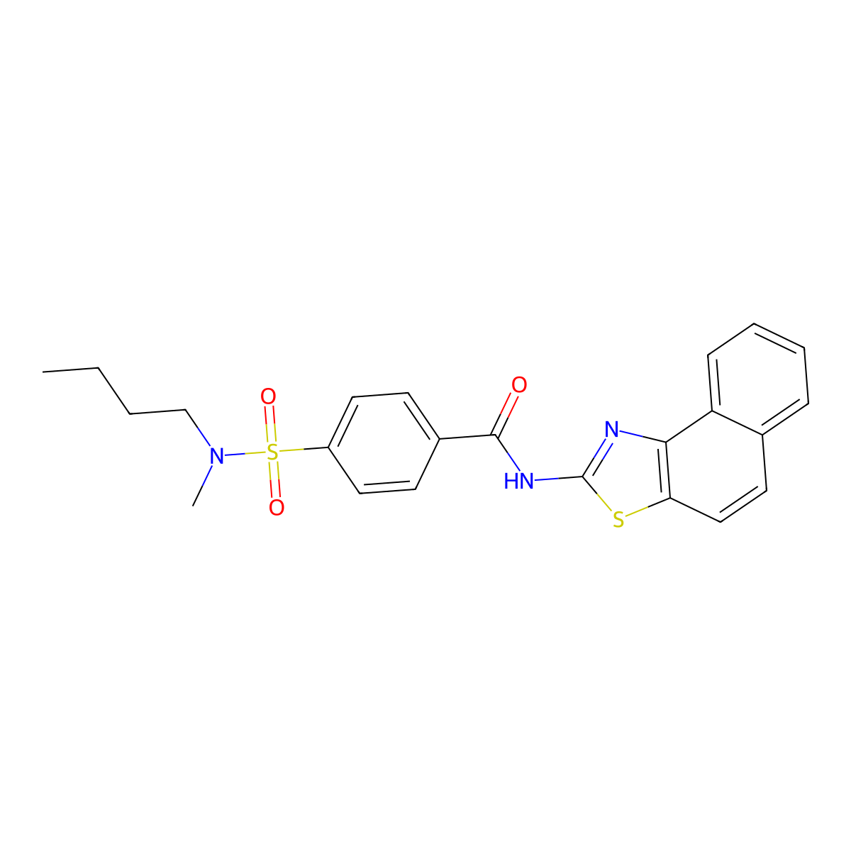 N-benzo[e][1,3]benzothiazol-2-yl-4-[butyl(methyl)sulfamoyl]benzamide molecular structure, CAS 683259-79-2