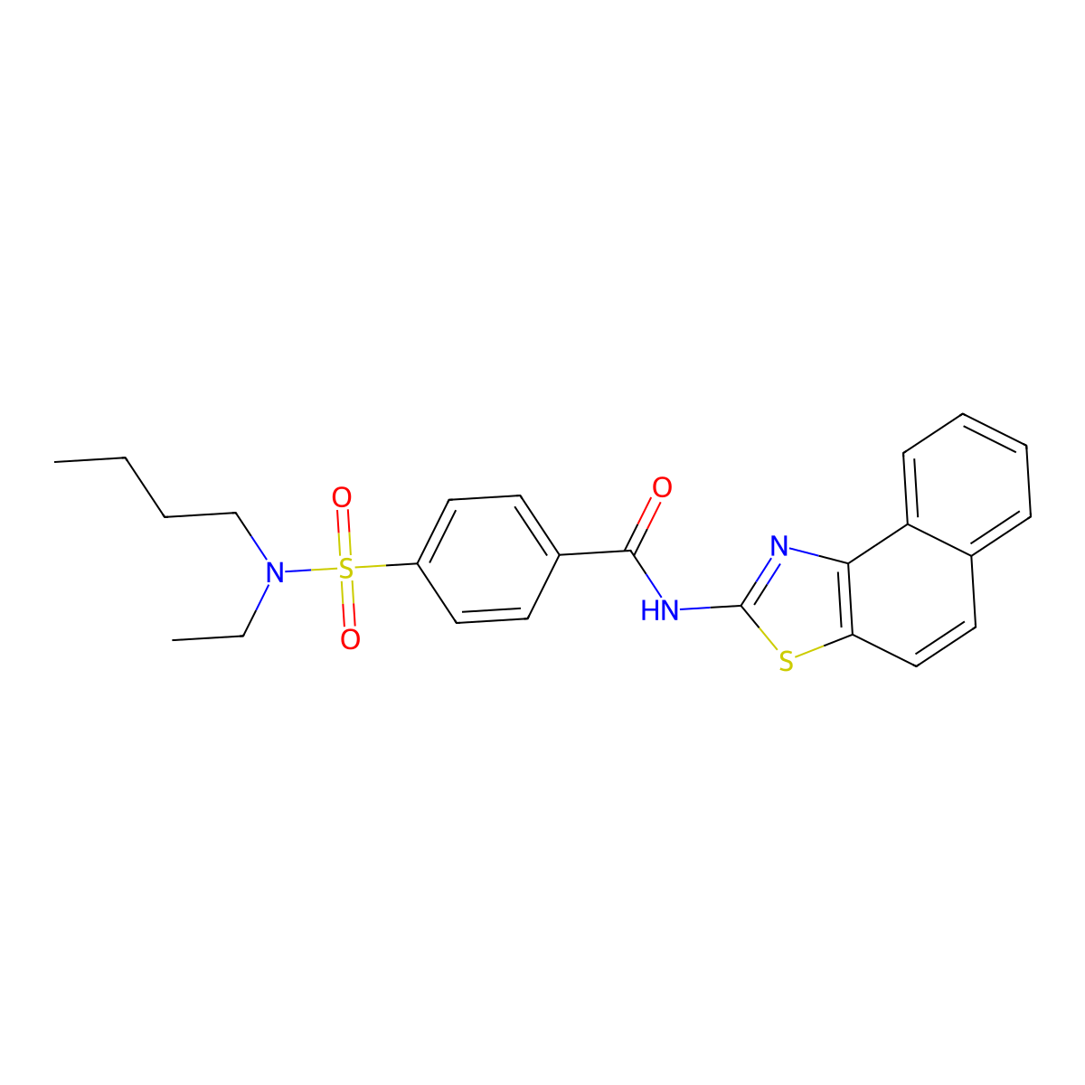 4-(N-butyl-N-ethylsulfamoyl)-N-(naphtho[1,2-d]thiazol-2-yl)benzamide molecular structure, CAS 683259-80-5