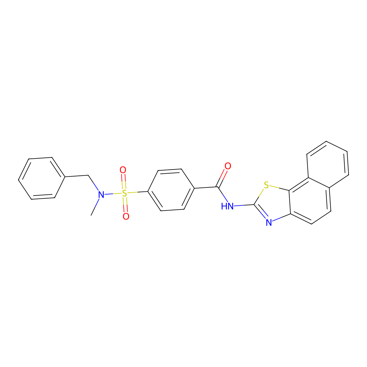 4-(N-benzyl-N-methylsulfamoyl)-N-(naphtho[2,1-d]thiazol-2-yl)benzamide molecular structure, CAS 683259-85-0