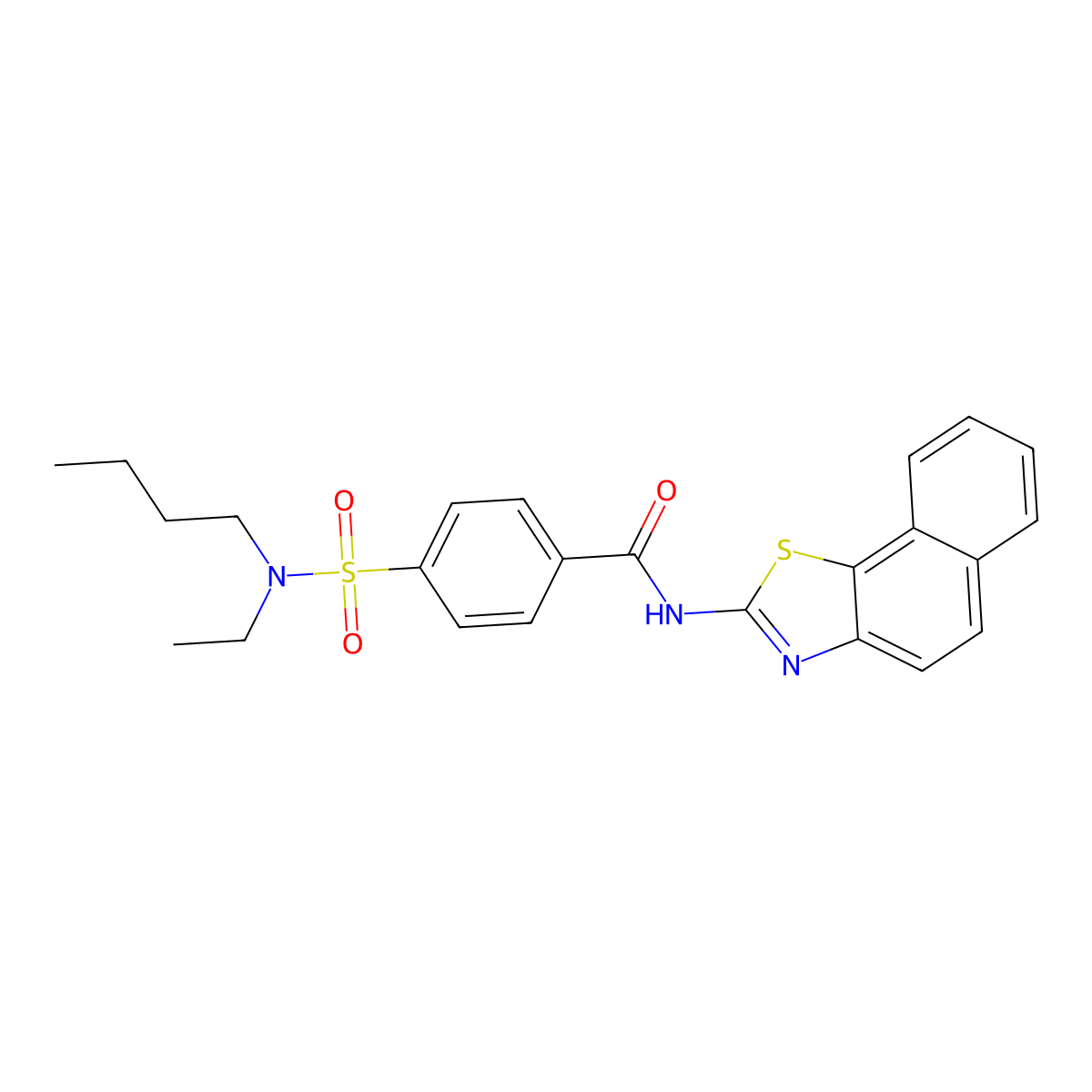 N-benzo[g][1,3]benzothiazol-2-yl-4-[butyl(ethyl)sulfamoyl]benzamide molecular structure, CAS 683259-88-3