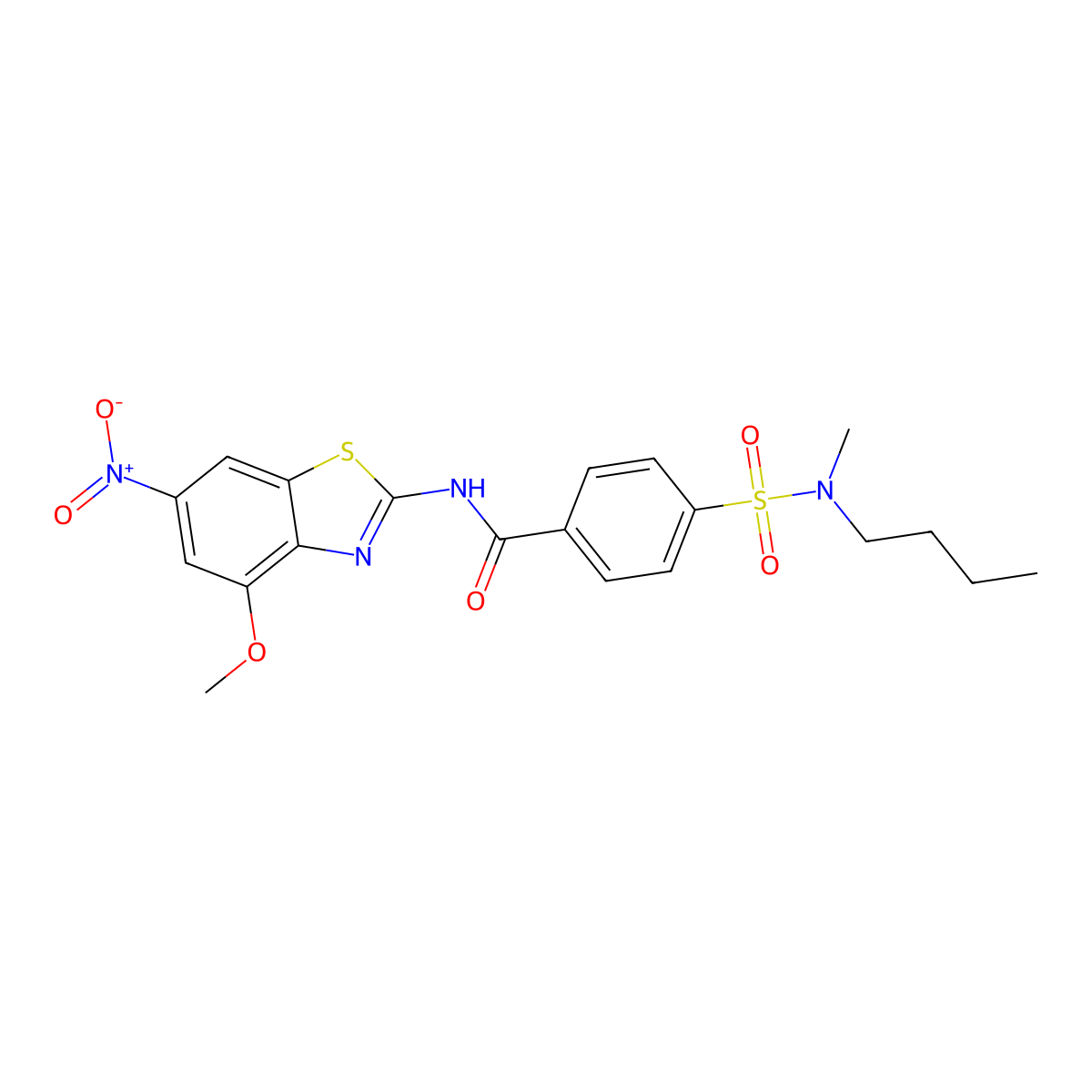 4-[butyl(methyl)sulfamoyl]-N-(4-methoxy-6-nitro-1,3-benzothiazol-2-yl)benzamide molecular structure, CAS 683260-11-9