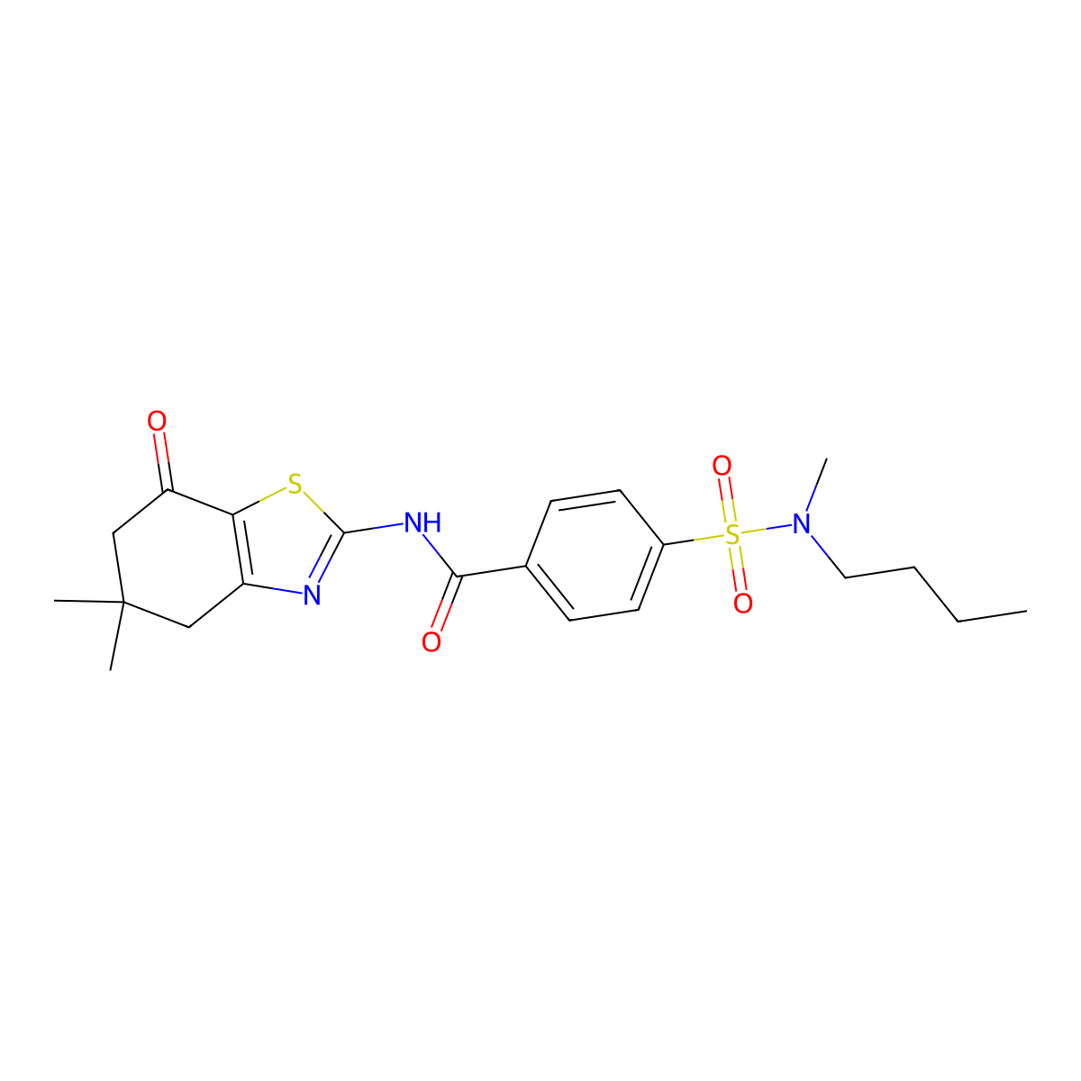 4-[butyl(methyl)sulfamoyl]-N-(5,5-dimethyl-7-oxo-4,6-dihydro-1,3-benzothiazol-2-yl)benzamide molecular structure, CAS 683260-26-6