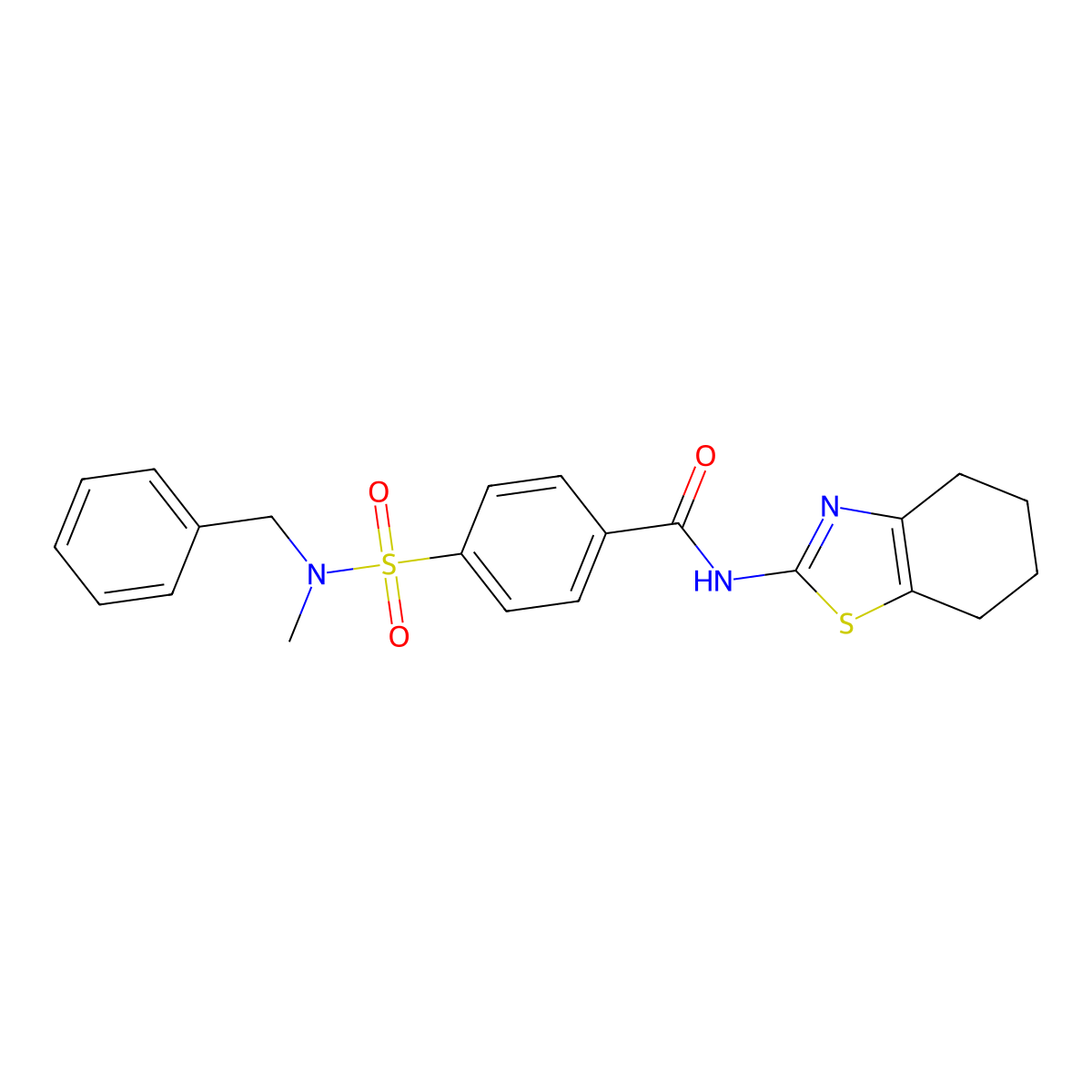 4-[benzyl(methyl)sulfamoyl]-N-(4,5,6,7-tetrahydro-1,3-benzothiazol-2-yl)benzamide molecular structure, CAS 683260-32-4