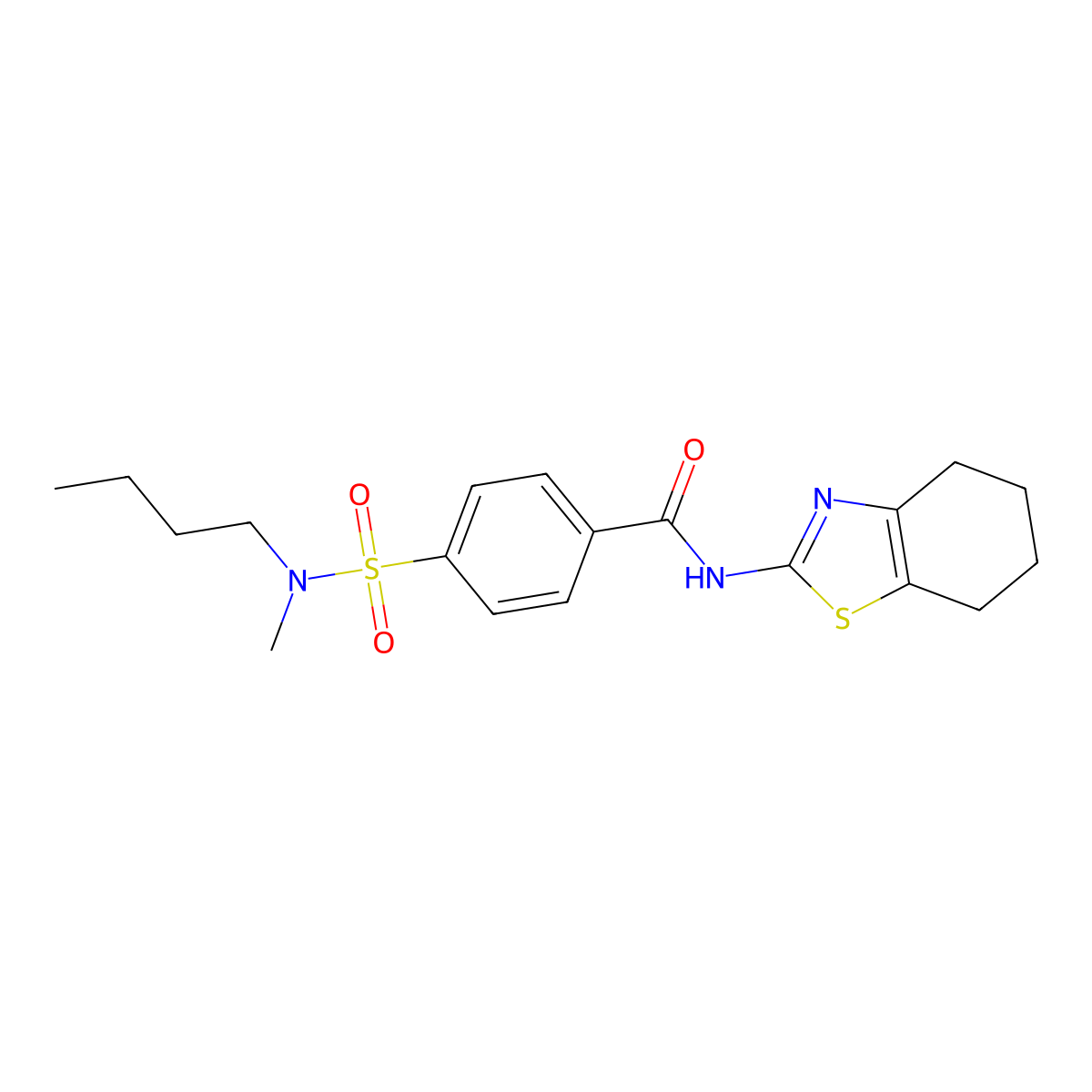 4-[butyl(methyl)sulfamoyl]-N-(4,5,6,7-tetrahydro-1,3-benzothiazol-2-yl)benzamide molecular structure, CAS 683260-34-6