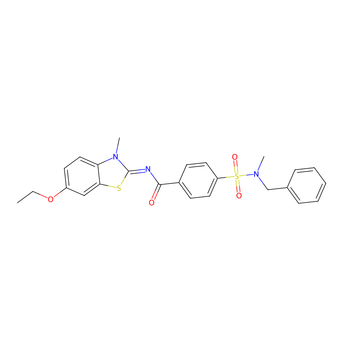 4-[benzyl(methyl)sulfamoyl]-N-(6-ethoxy-3-methyl-1,3-benzothiazol-2-ylidene)benzamide molecular structure, CAS 683260-40-4