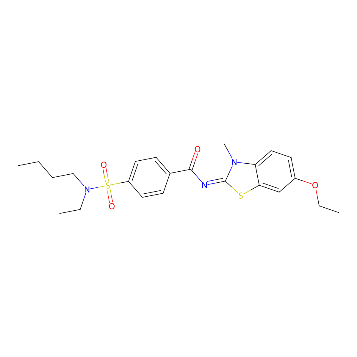 (E)-4-(N-butyl-N-ethylsulfamoyl)-N-(6-ethoxy-3-methylbenzo[d]thiazol-2(3H)-ylidene)benzamide molecular structure, CAS 683260-43-7
