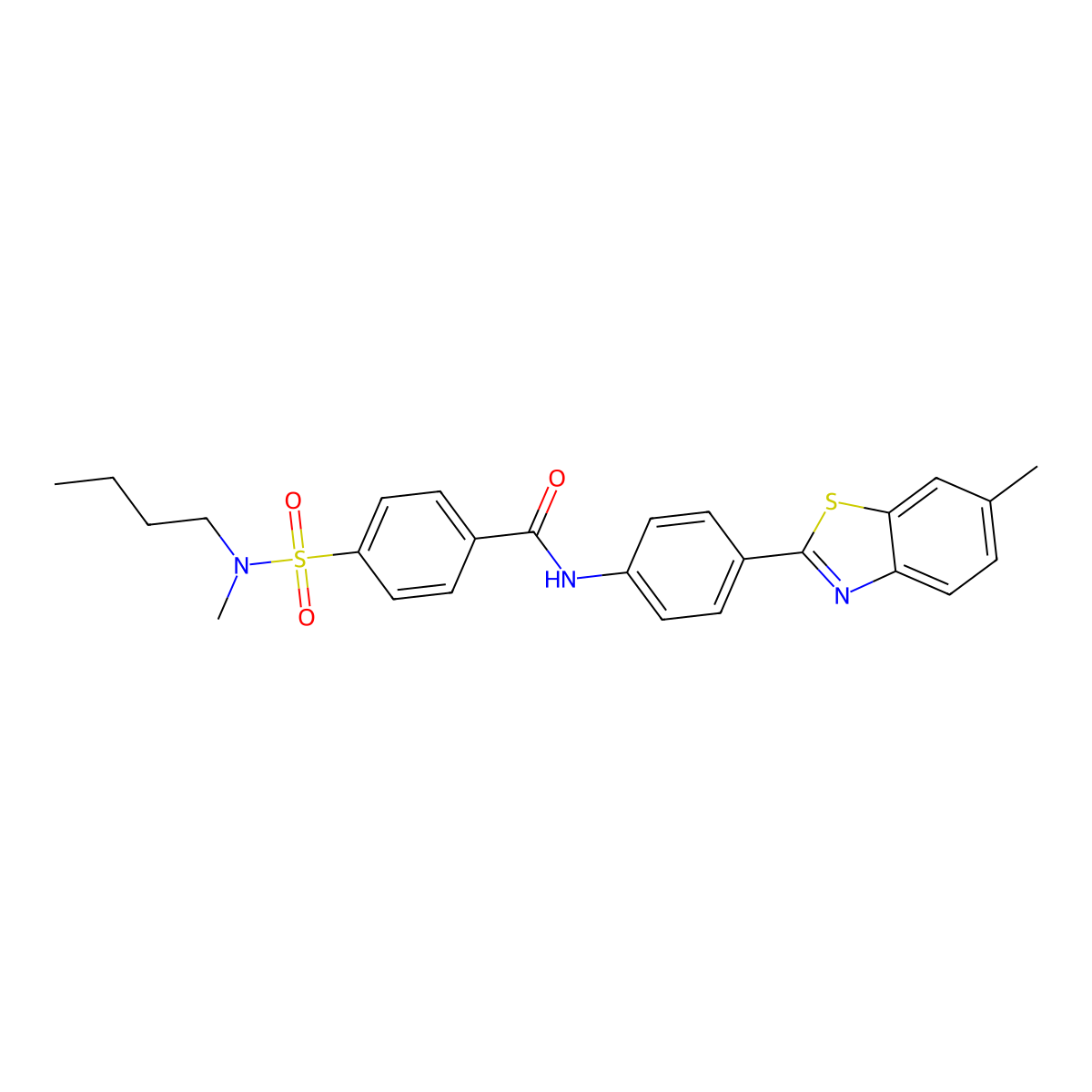 4-[butyl(methyl)sulfamoyl]-N-[4-(6-methyl-1,3-benzothiazol-2-yl)phenyl]benzamide molecular structure, CAS 683260-58-4