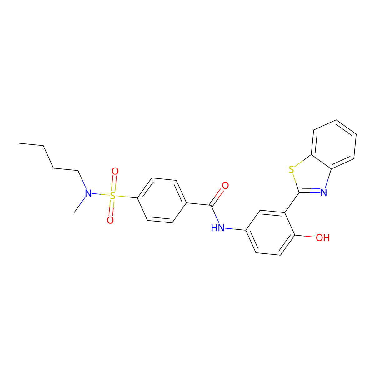 N-[3-(1,3-benzothiazol-2-yl)-4-hydroxyphenyl]-4-[butyl(methyl)sulfamoyl]benzamide molecular structure, CAS 683260-66-4