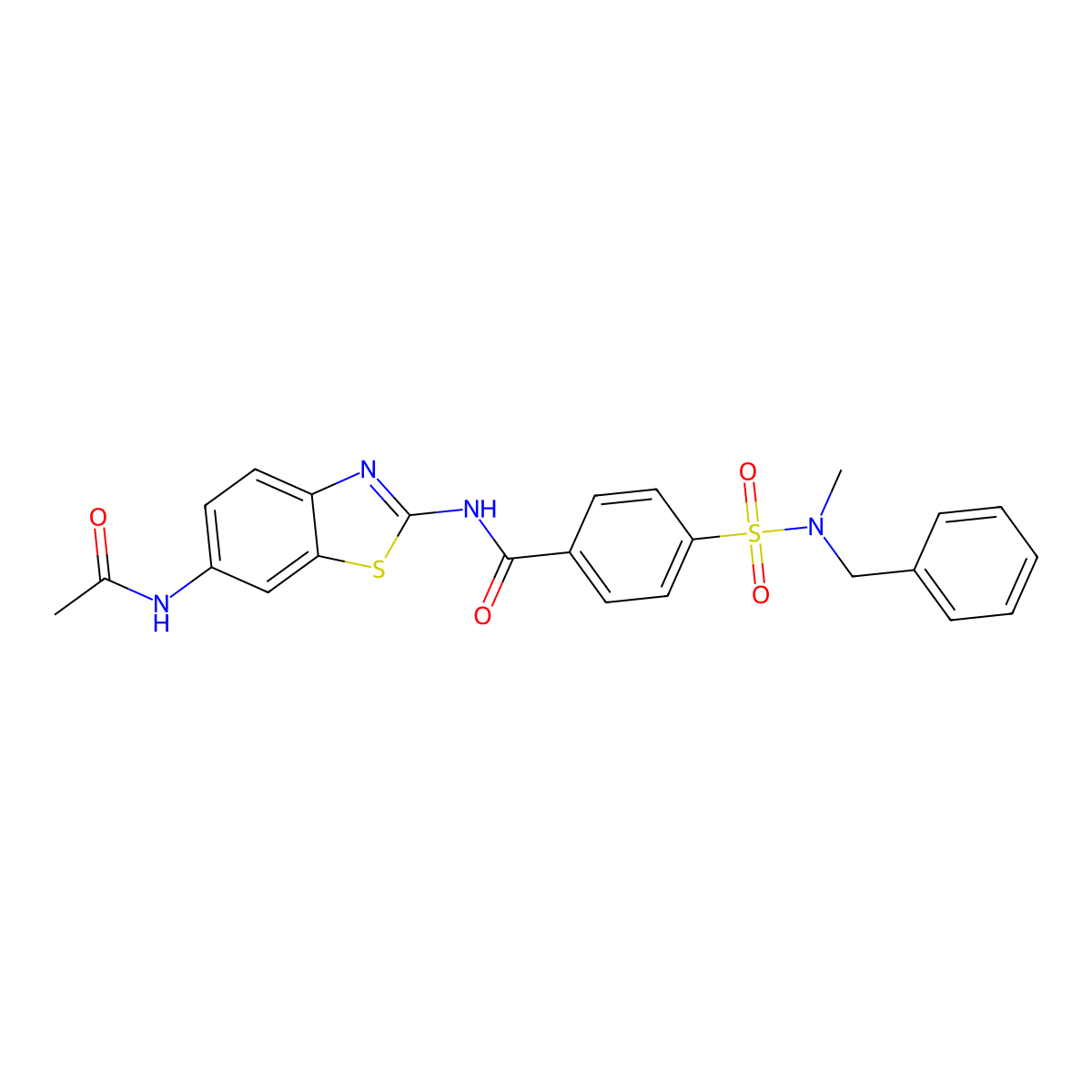 N-(6-acetamidobenzo[d]thiazol-2-yl)-4-(N-benzyl-N-methylsulfamoyl)benzamide molecular structure, CAS 683260-80-2