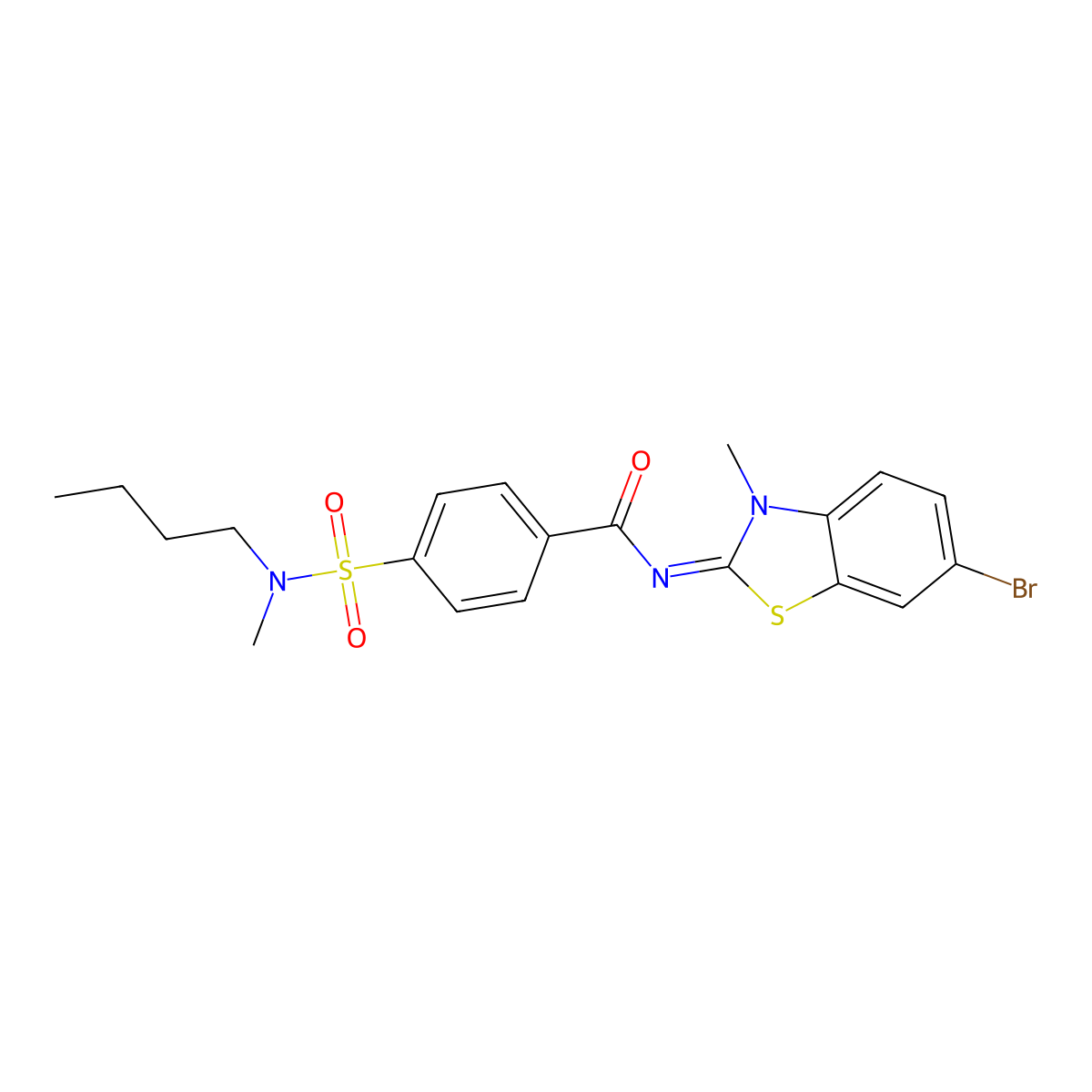 (E)-N-(6-bromo-3-methylbenzo[d]thiazol-2(3H)-ylidene)-4-(N-butyl-N-methylsulfamoyl)benzamide molecular structure, CAS 683260-90-4