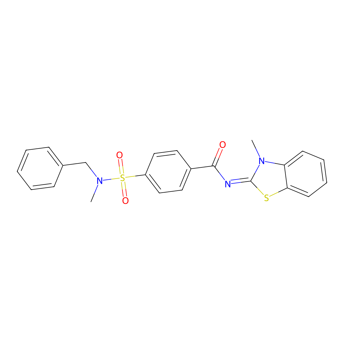 (E)-4-(N-benzyl-N-methylsulfamoyl)-N-(3-methylbenzo[d]thiazol-2(3H)-ylidene)benzamide molecular structure, CAS 683260-96-0