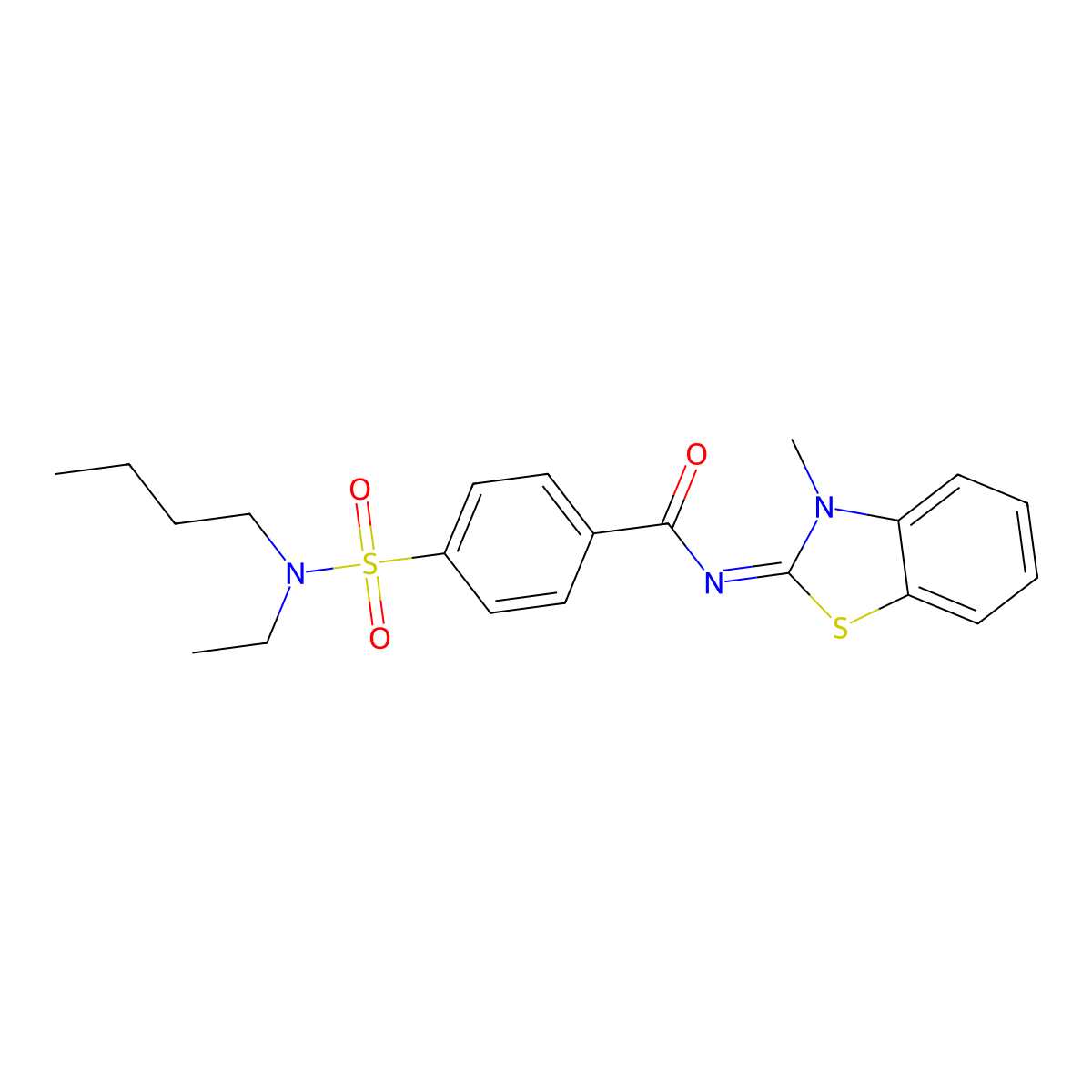 (E)-4-(N-butyl-N-ethylsulfamoyl)-N-(3-methylbenzo[d]thiazol-2(3H)-ylidene)benzamide molecular structure, CAS 683260-99-3