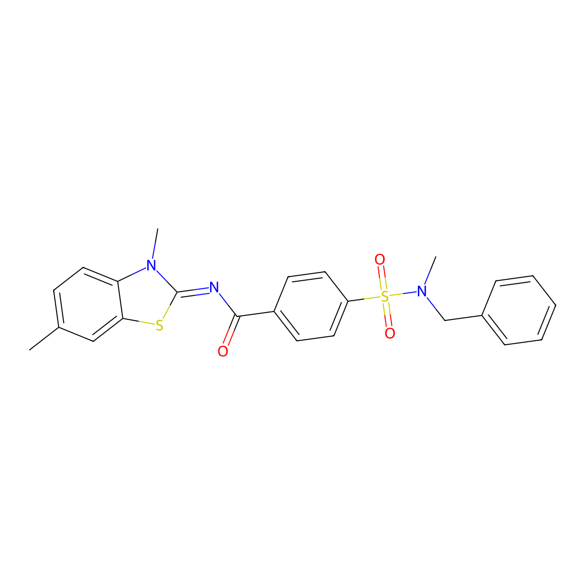 4-[benzyl(methyl)sulfamoyl]-N-(3,6-dimethyl-1,3-benzothiazol-2-ylidene)benzamide molecular structure, CAS 683261-04-3