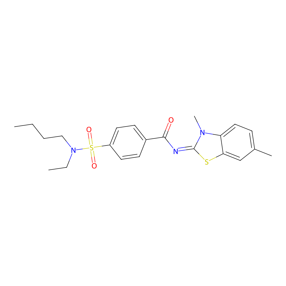 4-[butyl(ethyl)sulfamoyl]-N-(3,6-dimethyl-1,3-benzothiazol-2-ylidene)benzamide molecular structure, CAS 683261-07-6