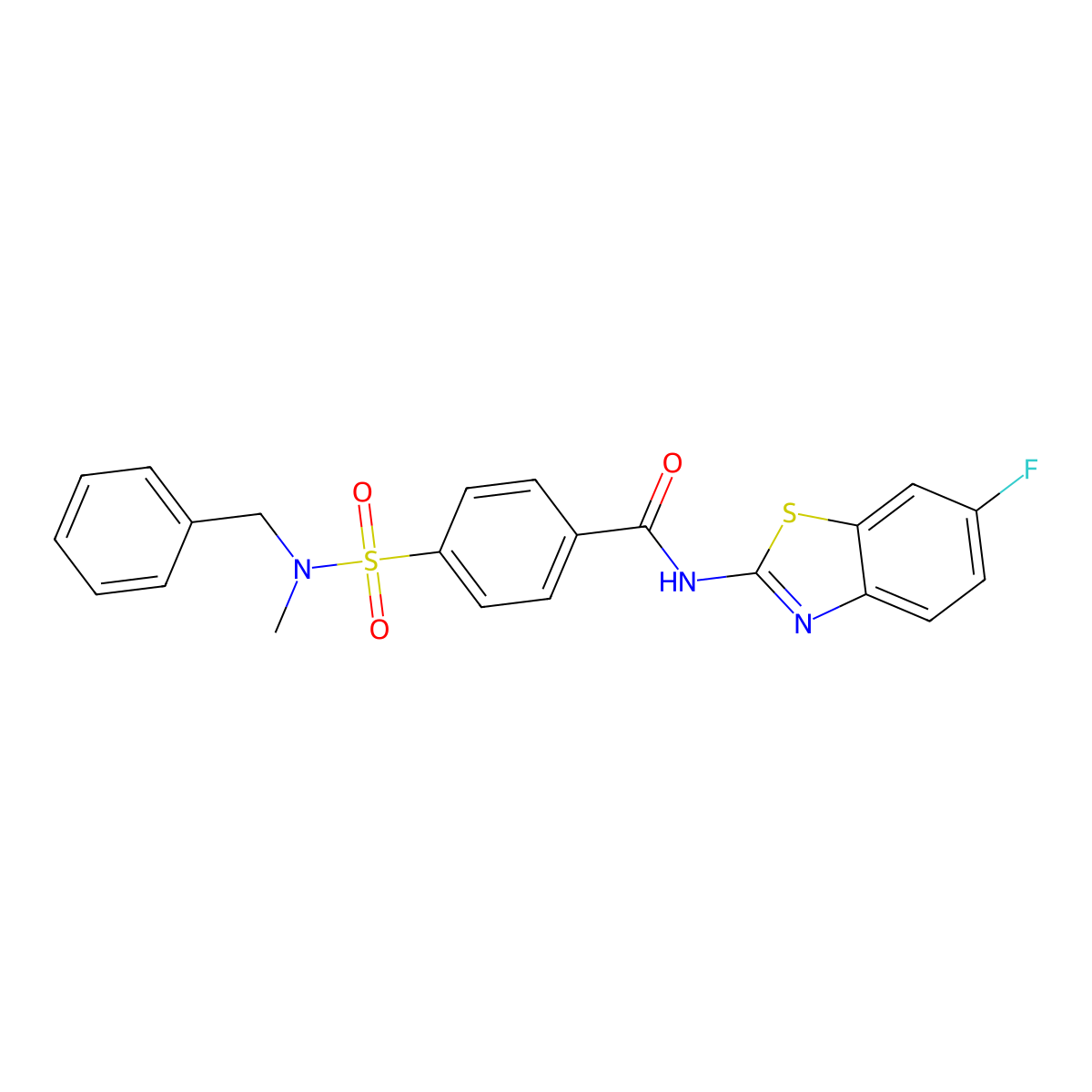 4-[benzyl(methyl)sulfamoyl]-N-(6-fluoro-1,3-benzothiazol-2-yl)benzamide molecular structure, CAS 683261-20-3