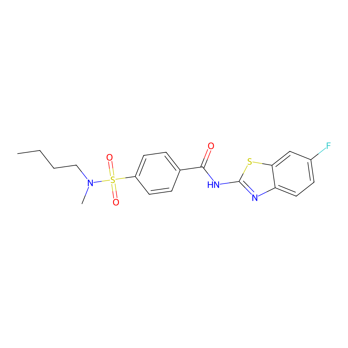 4-[butyl(methyl)sulfamoyl]-N-(6-fluoro-1,3-benzothiazol-2-yl)benzamide molecular structure, CAS 683261-22-5