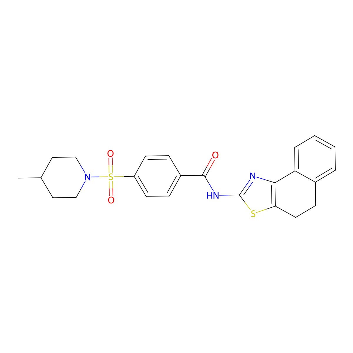 N-(4,5-dihydrobenzo[e][1,3]benzothiazol-2-yl)-4-(4-methylpiperidin-1-yl)sulfonylbenzamide molecular structure, CAS 683261-25-8