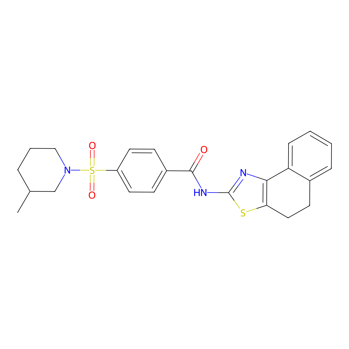 N-(4,5-dihydronaphtho[1,2-d]thiazol-2-yl)-4-((3-methylpiperidin-1-yl)sulfonyl)benzamide molecular structure, CAS 683261-26-9