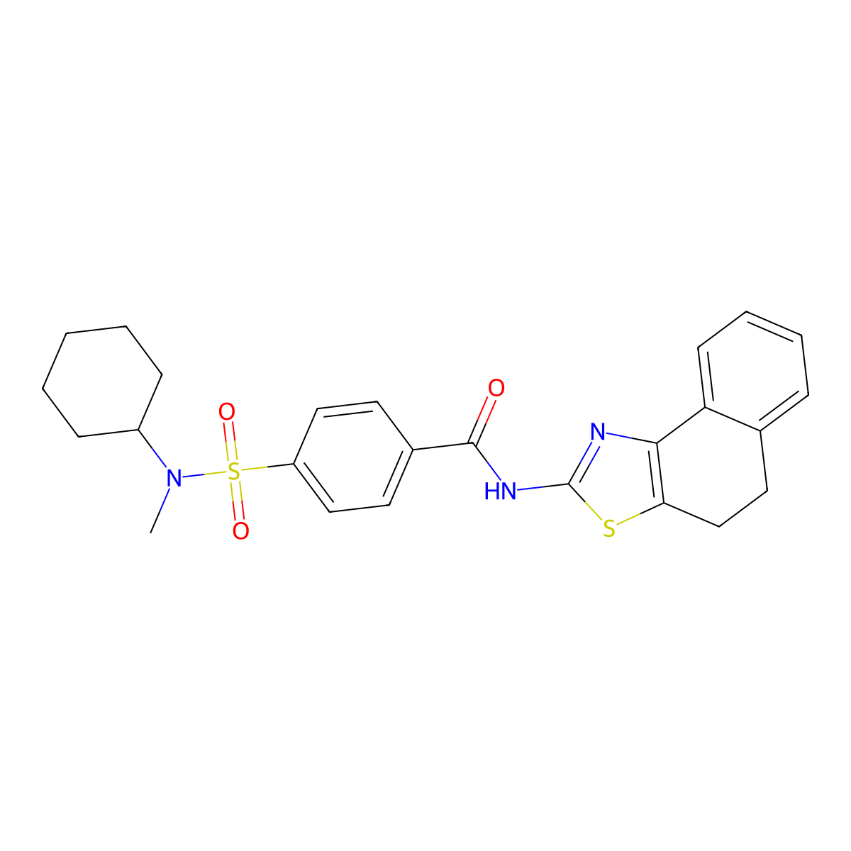 4-(N-cyclohexyl-N-methylsulfamoyl)-N-(4,5-dihydronaphtho[1,2-d]thiazol-2-yl)benzamide molecular structure, CAS 683261-32-7