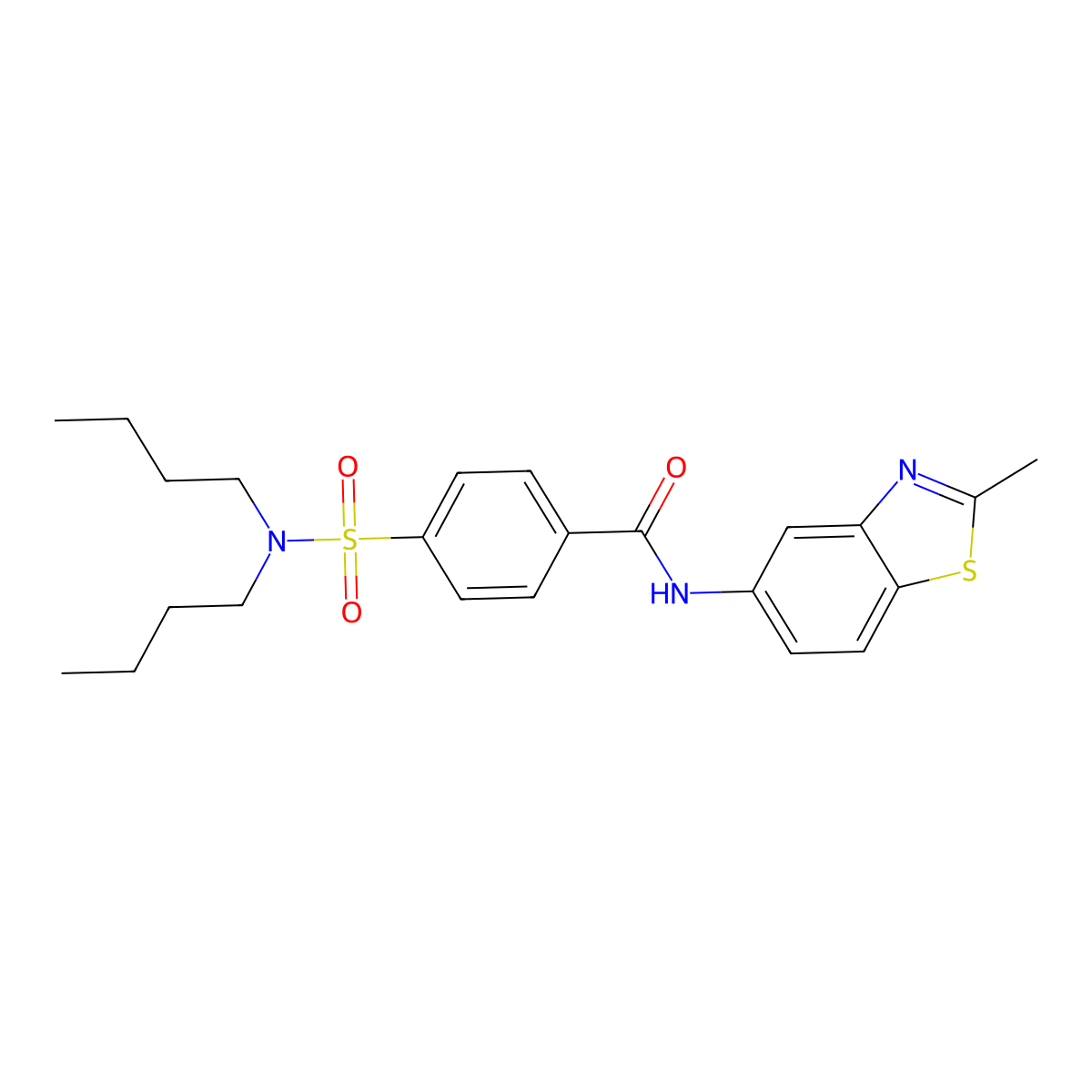 4-(dibutylsulfamoyl)-N-(2-methyl-1,3-benzothiazol-5-yl)benzamide molecular structure, CAS 683261-45-2