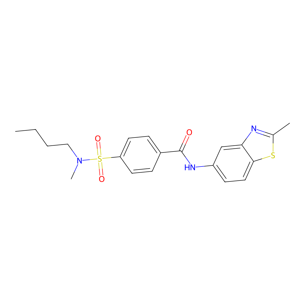 4-[butyl(methyl)sulfamoyl]-N-(2-methyl-1,3-benzothiazol-5-yl)benzamide molecular structure, CAS 683261-46-3