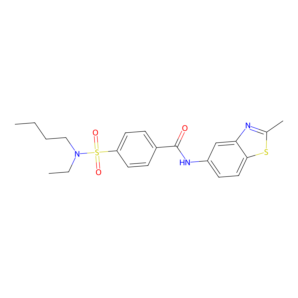 4-[butyl(ethyl)sulfamoyl]-N-(2-methyl-1,3-benzothiazol-5-yl)benzamide molecular structure, CAS 683261-47-4