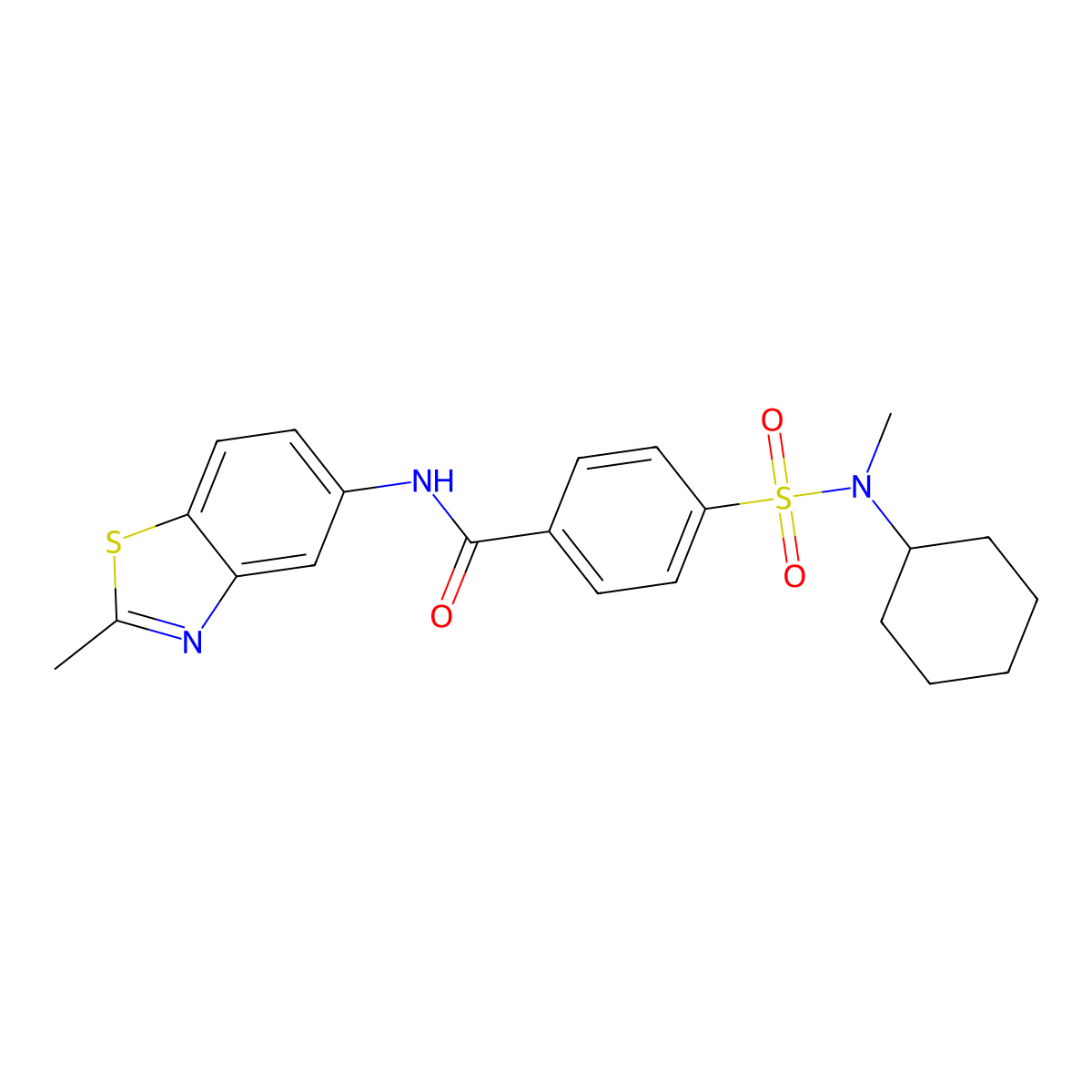 4-[cyclohexyl(methyl)sulfamoyl]-N-(2-methyl-1,3-benzothiazol-5-yl)benzamide molecular structure, CAS 683261-48-5