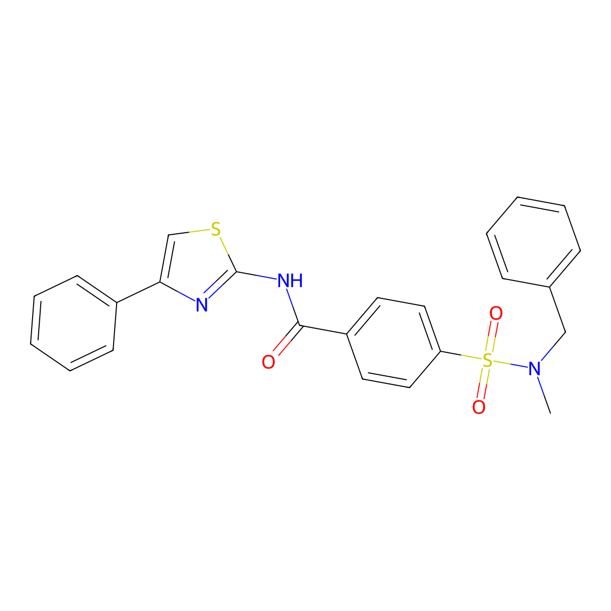 4-[benzyl(methyl)sulfamoyl]-N-(4-phenyl-1,3-thiazol-2-yl)benzamide molecular structure, CAS 683261-51-0