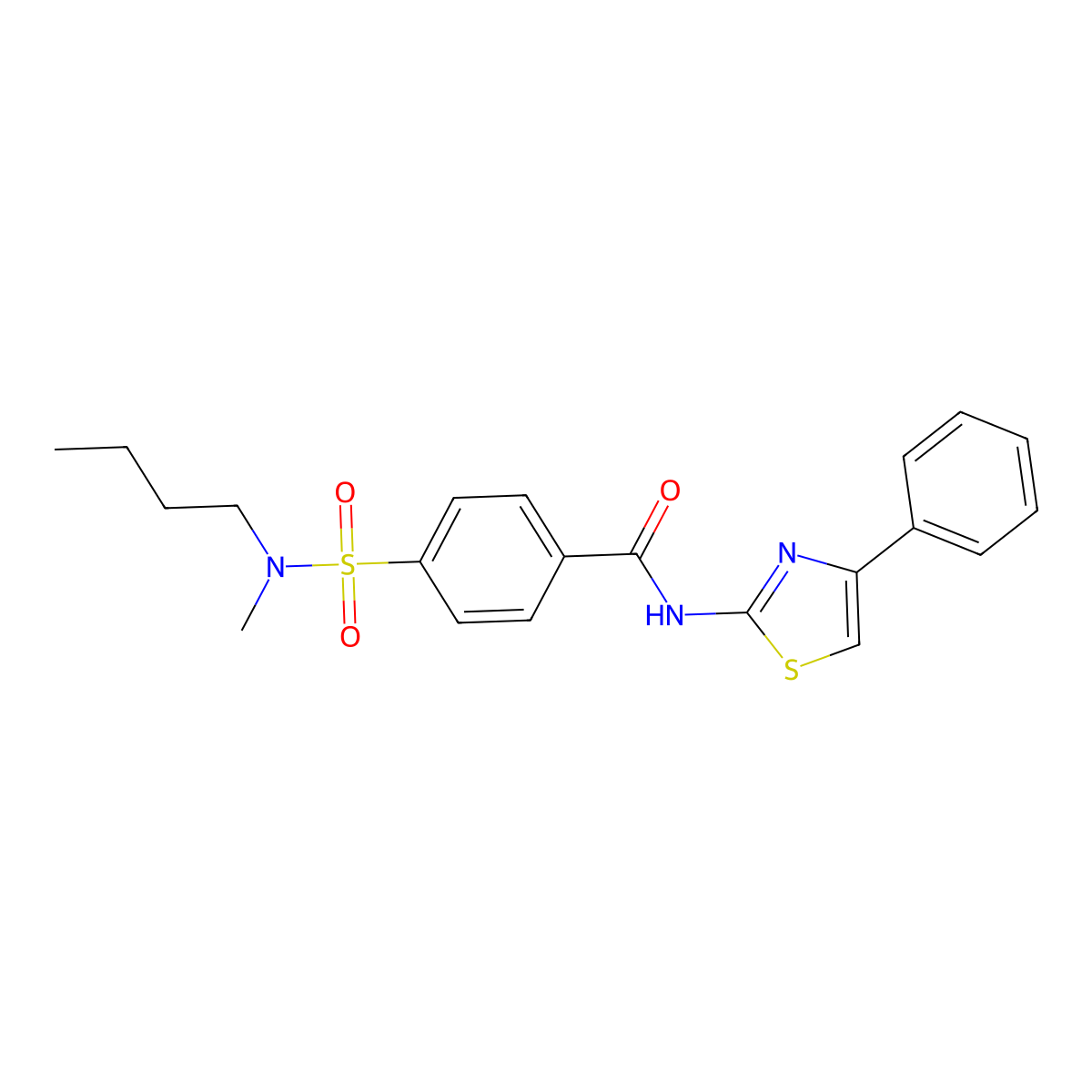 4-[butyl(methyl)sulfamoyl]-N-(4-phenyl-1,3-thiazol-2-yl)benzamide molecular structure, CAS 683261-53-2