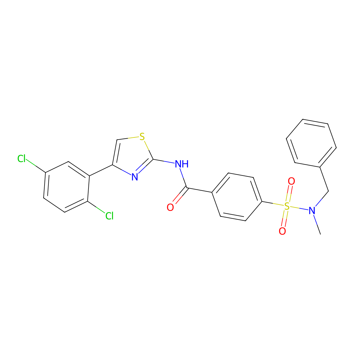 4-[benzyl(methyl)sulfamoyl]-N-[4-(2,5-dichlorophenyl)-1,3-thiazol-2-yl]benzamide molecular structure, CAS 683263-59-4
