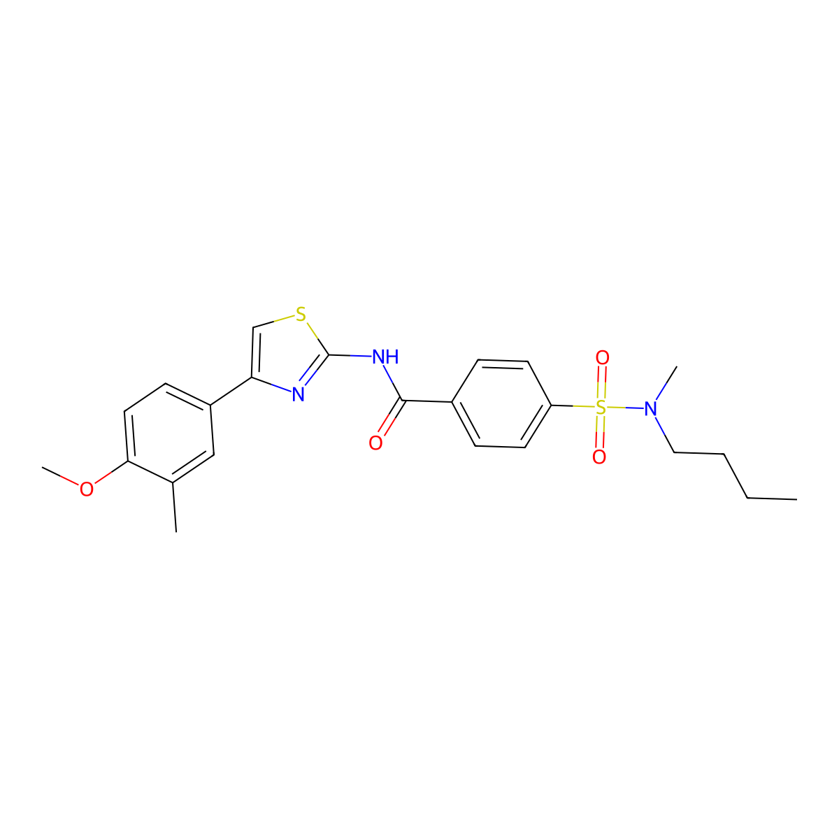 4-[butyl(methyl)sulfamoyl]-N-[4-(4-methoxy-3-methylphenyl)-1,3-thiazol-2-yl]benzamide molecular structure, CAS 683264-11-1