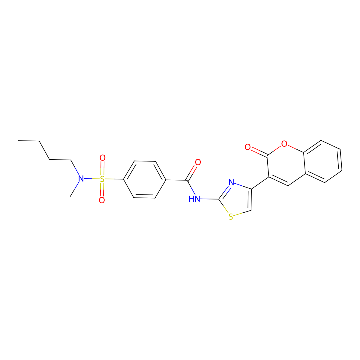 4-(N-butyl-N-methylsulfamoyl)-N-(4-(2-oxo-2H-chromen-3-yl)thiazol-2-yl)benzamide molecular structure, CAS 683264-75-7