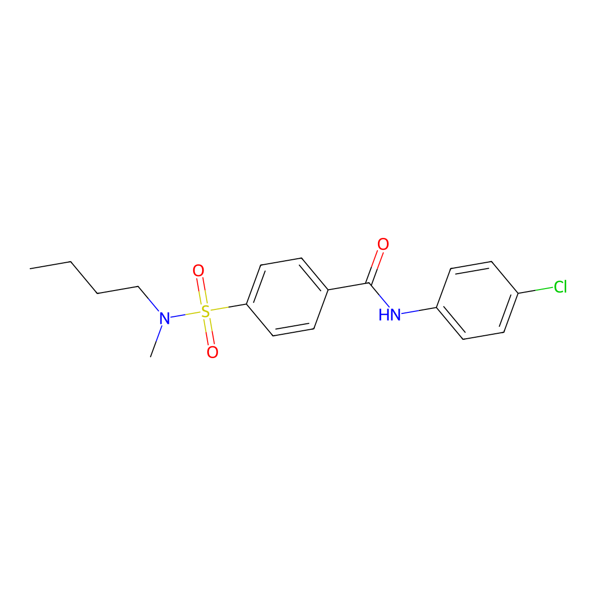 4-[butyl(methyl)sulfamoyl]-N-(4-chlorophenyl)benzamide molecular structure, CAS 683265-63-6