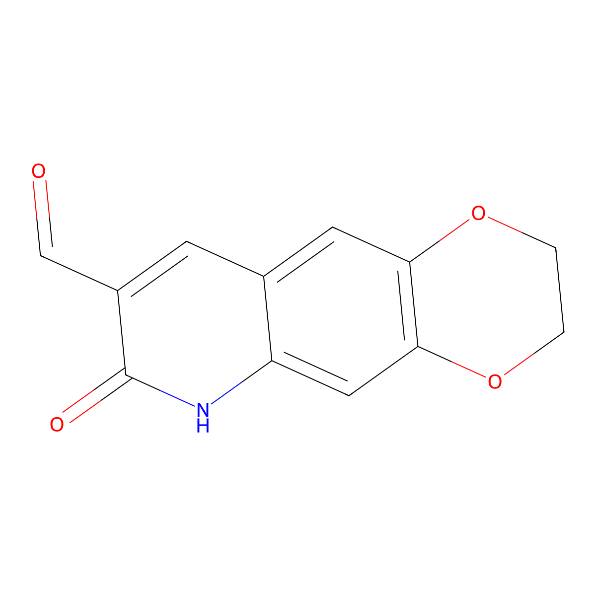 7-Oxo-2,3,6,7-tetrahydro[1,4]dioxino[2,3-g]quinoline-8-carbaldehyde molecular structure, CAS 683268-08-8