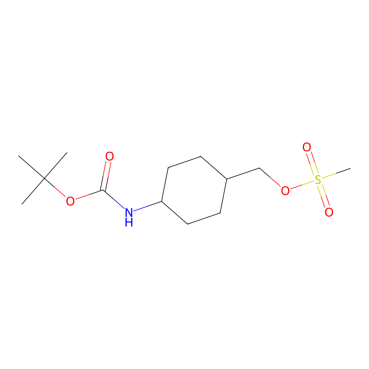 [trans-4-(Boc-amino)cyclohexyl]methyl Methanesulfonate molecular structure, CAS 683269-95-6